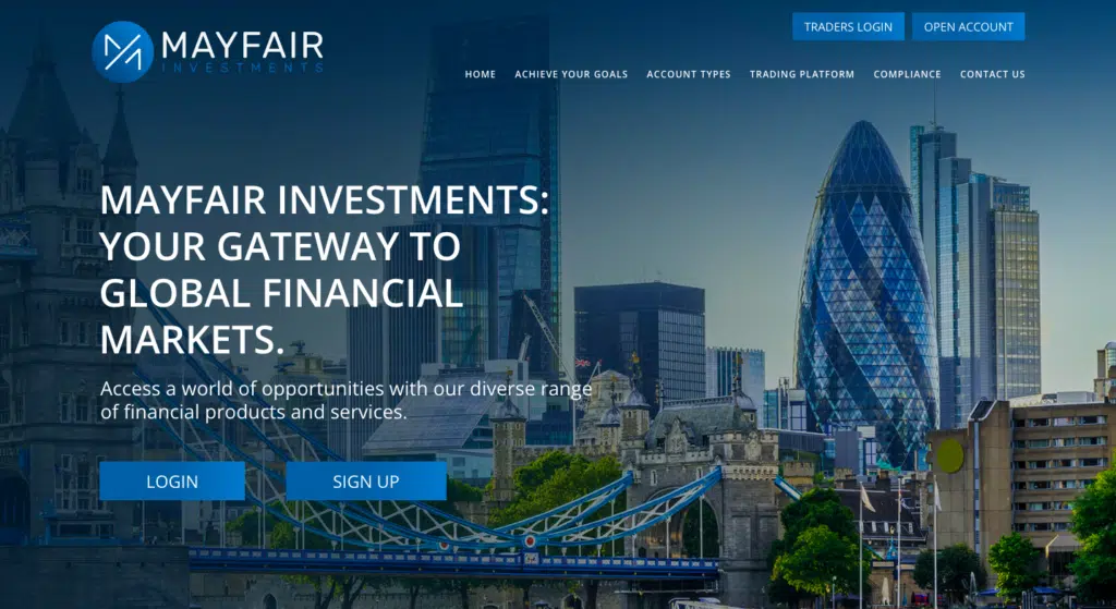Mayfair Investments trading platform 