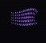 Abstract purple dotted arc on a dark background, resembling a neon swoosh or wave pattern,